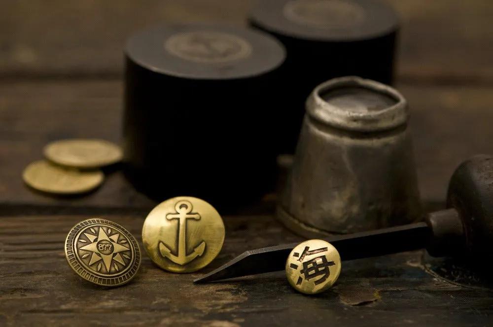 #111 – Sailor Pin: Anchor, Compass Rose, Umi (the Sea)