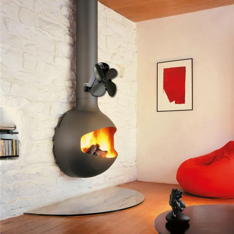4-Blade Fireplace Stove Fan | Heat Powered | Aluminum (Variant)
