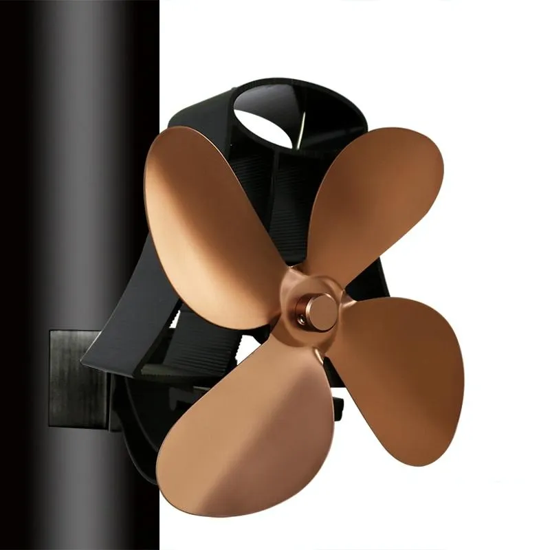 4-Blade Fireplace Stove Fan | Heat Powered | Aluminum (Variant)