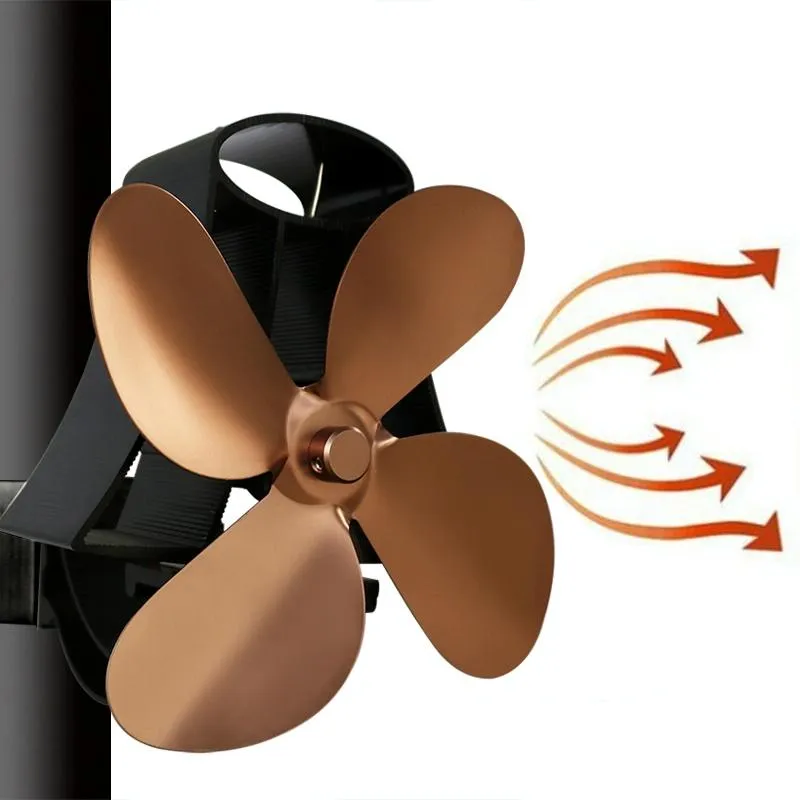4-Blade Fireplace Stove Fan | Heat Powered | Aluminum (Variant)