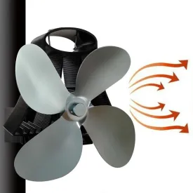 4-Blade Fireplace Stove Fan | Heat Powered | Aluminum