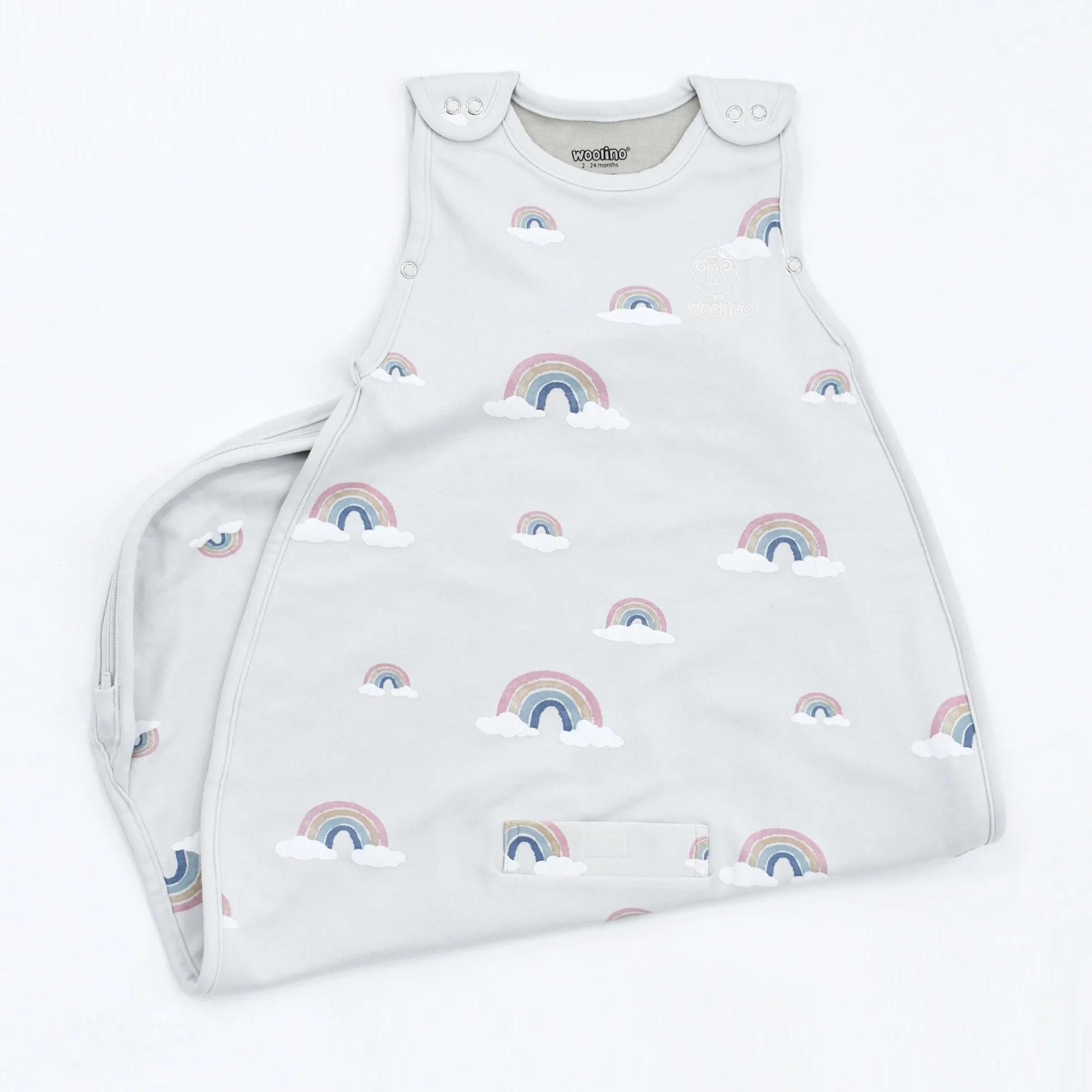 4 Season Ultimate Toddler Sleep Bag, Merino Wool & Organic Cotton, 2 - 4 Years, Rainbow