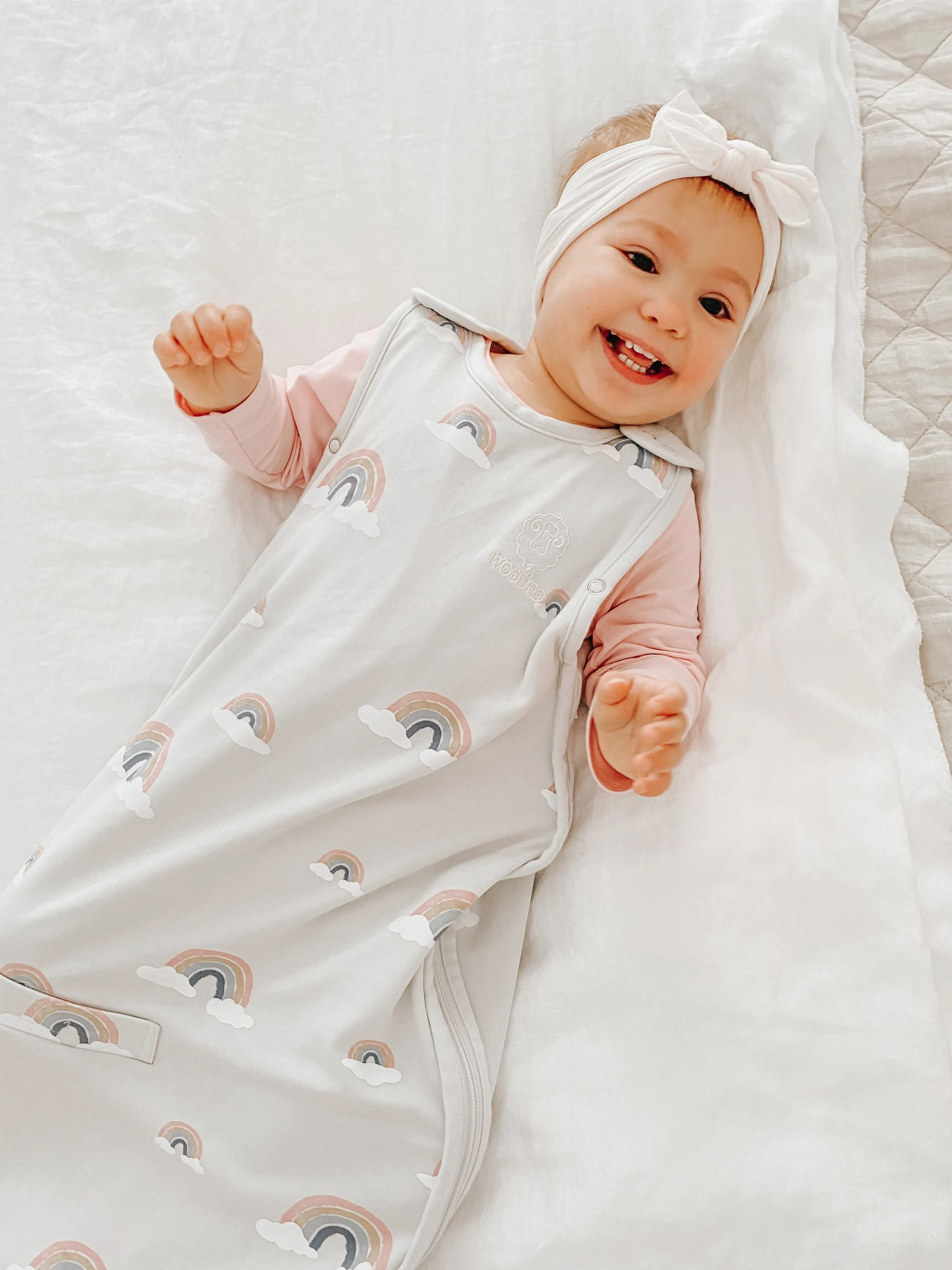 4 Season Ultimate Toddler Sleep Bag, Merino Wool & Organic Cotton, 2 - 4 Years, Rainbow