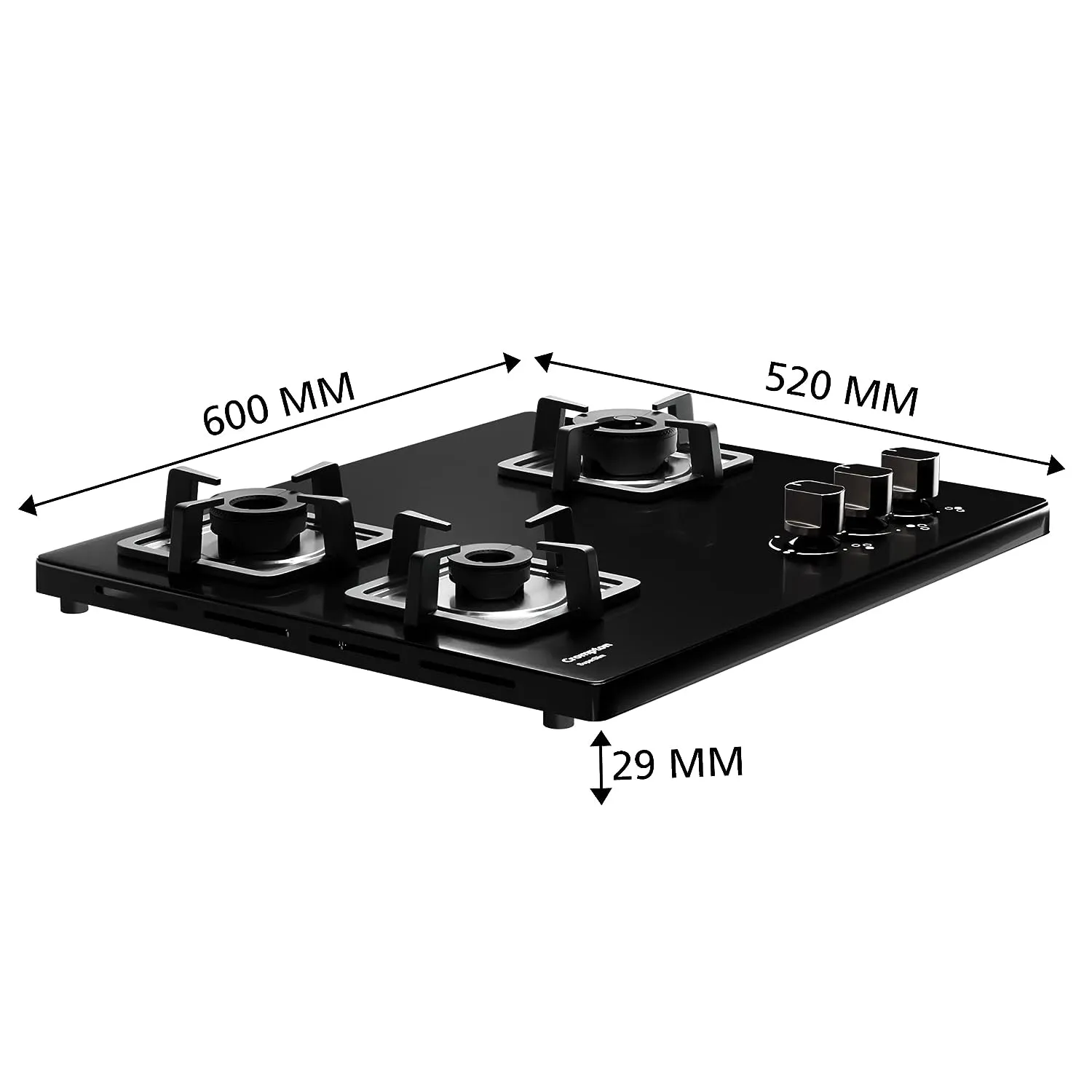 Crompton TAB-SUHB603-MBL SuperSlim Gas Hob 60cm 3burner