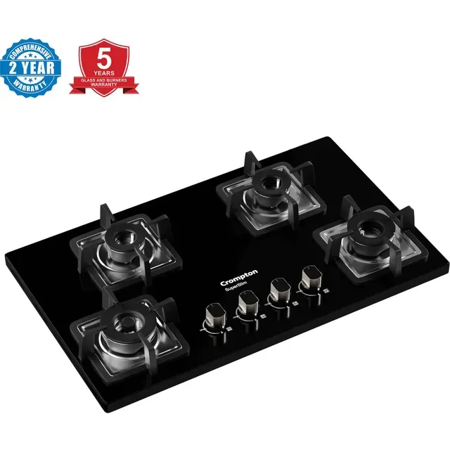 Crompton TAB-SUHB654-MBL SuperSlim Hobs Half Brass 65cm 4 Burners Midnight Black