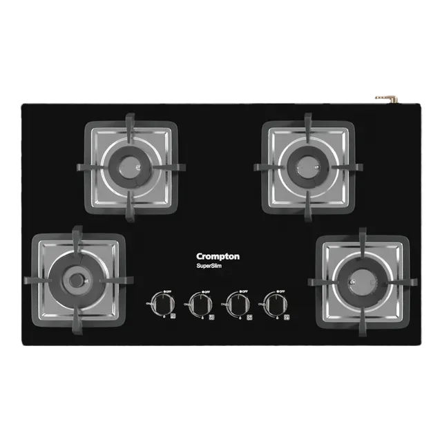 Crompton TAB-SUHB654-MBL SuperSlim Hobs Half Brass 65cm 4 Burners Midnight Black