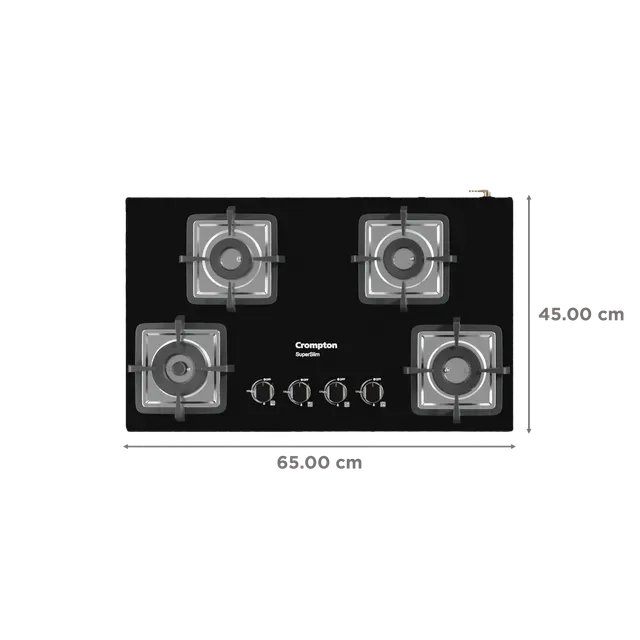 Crompton TAB-SUHB654-MBL SuperSlim Hobs Half Brass 65cm 4 Burners Midnight Black
