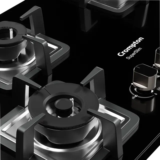 Crompton TAB-SUHB654-MBL SuperSlim Hobs Half Brass 65cm 4 Burners Midnight Black