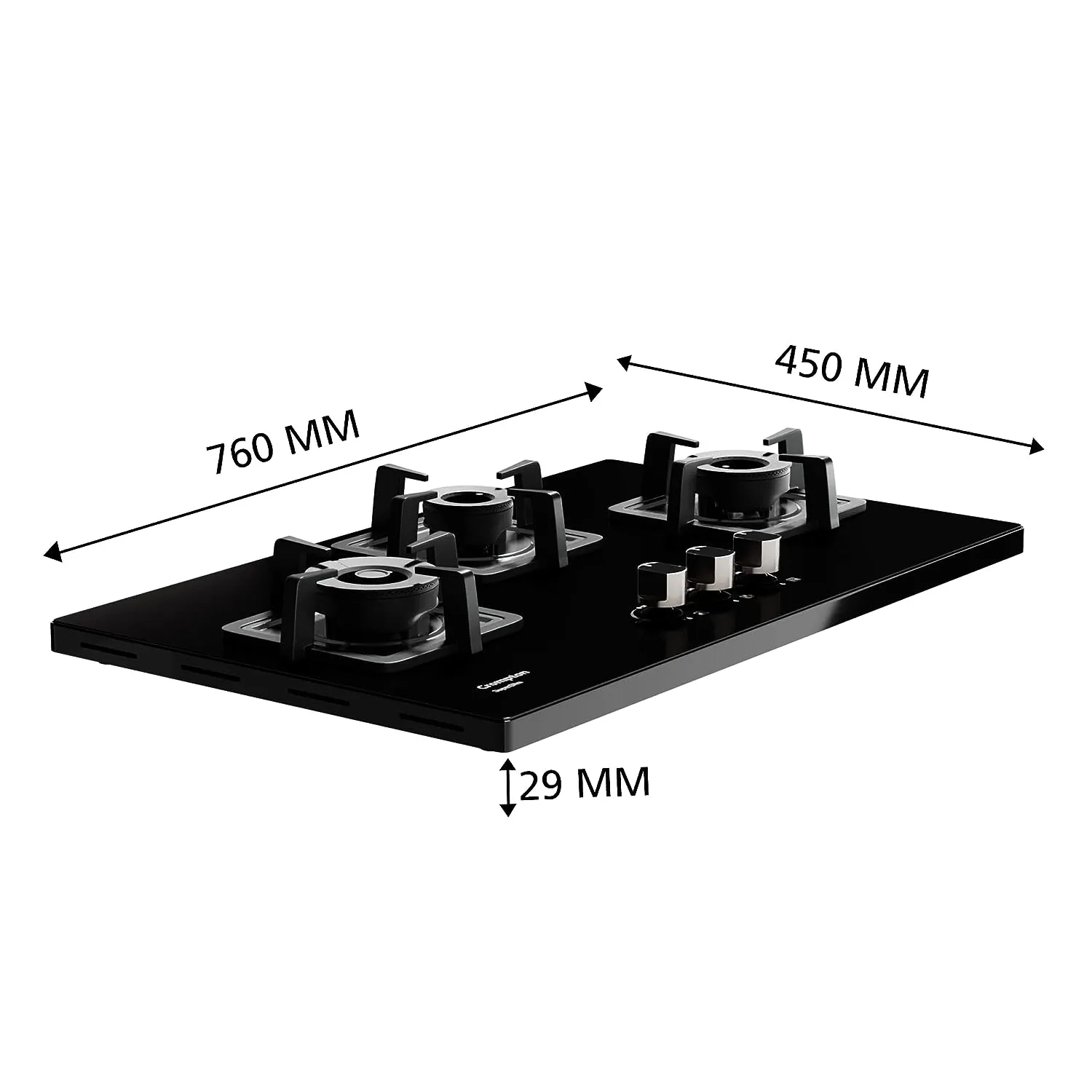 Crompton TAB-SUHB783-MBL SuperSlim Hobs HalfBrass 78cm 3 Burners Midnight Black