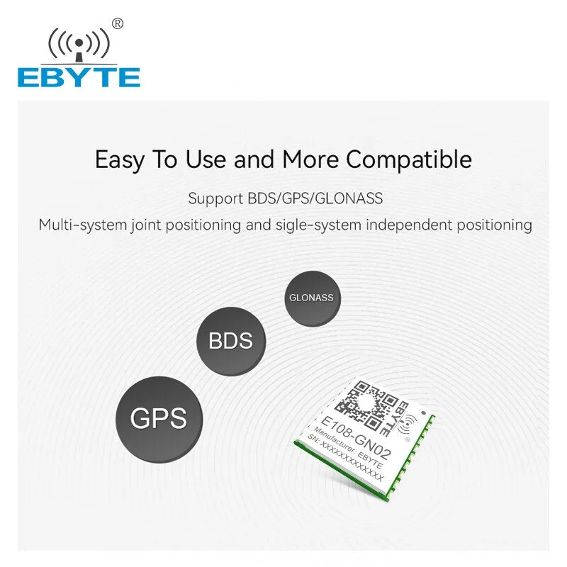 Ebyte E108-GN02 GPS Module BDS GLONASS Multi-mode Positioning Tracking Module Navigation NMEA0183 High Performance GNSS Positioning