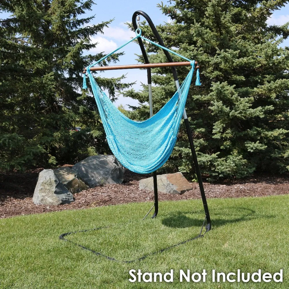 Extra Large Hanging Rope Hammock Chair Swing - Sunnydaze
