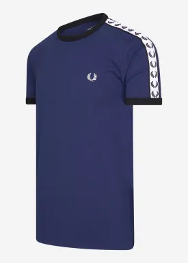 Geklebtes Ringer-T-Shirt - French Navy