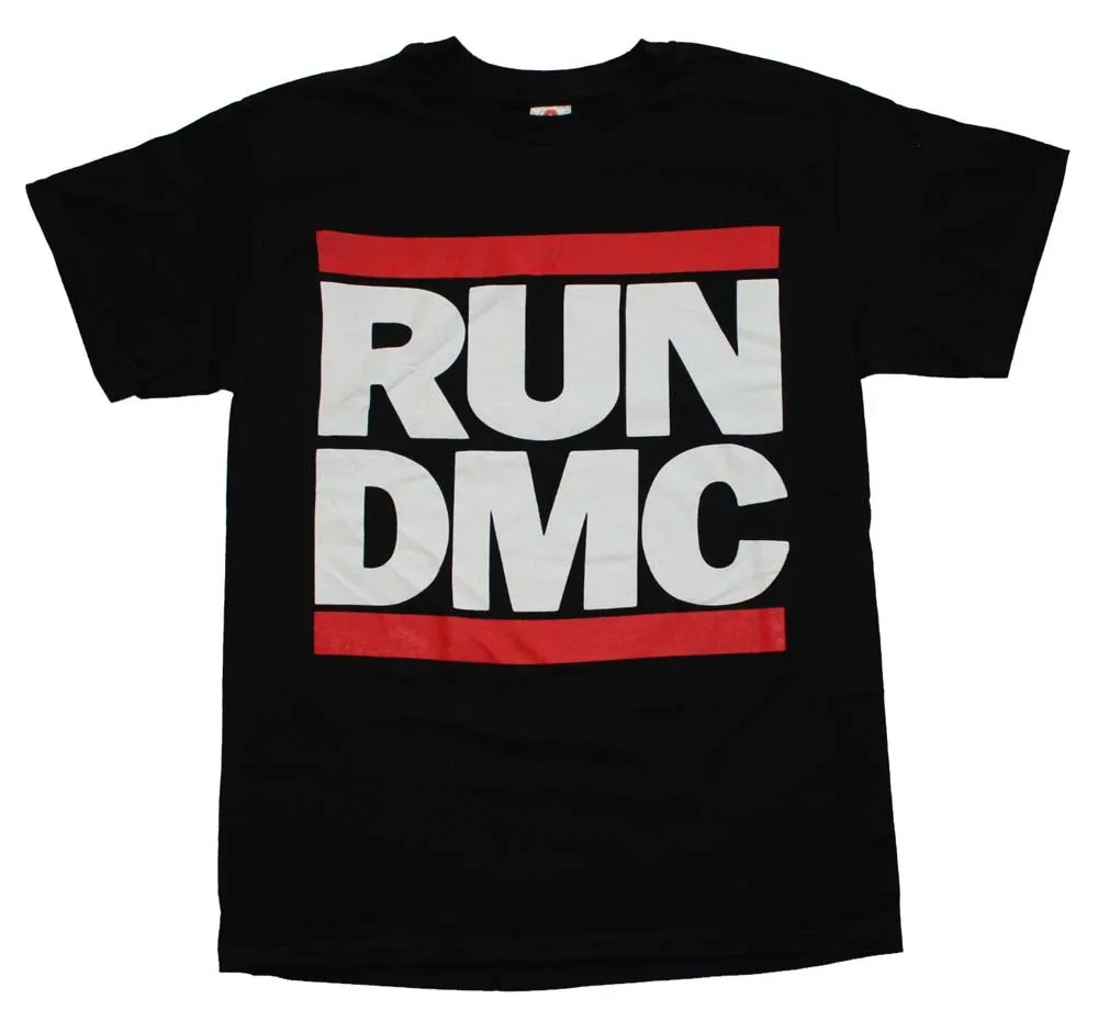 Run DMC Logo Black Mens T Shirt Black