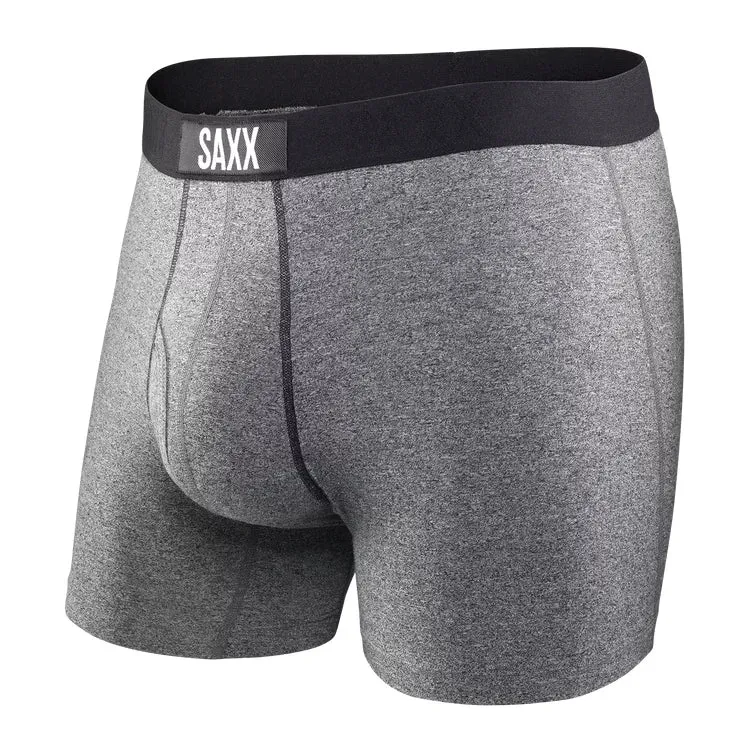 Saxx Men's Ultra Super Soft Boxer Brief w/Fly Salt & Pepper