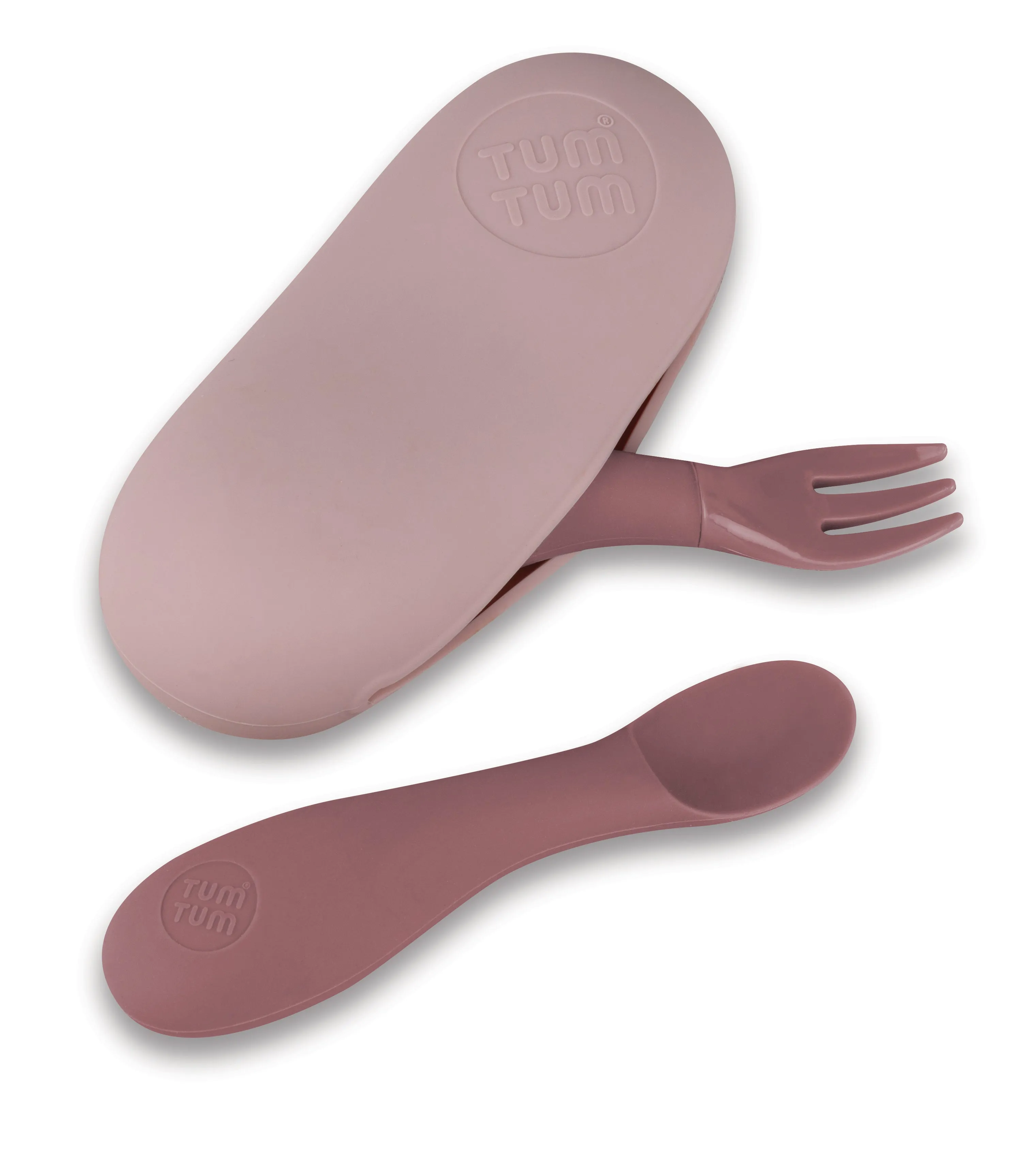 TUM TUM Baby Cutlery With Case, Baby Spoon & fork Set, Baby Cutlery For Babies, First Self Feeding Cutlery, 6m , Pink