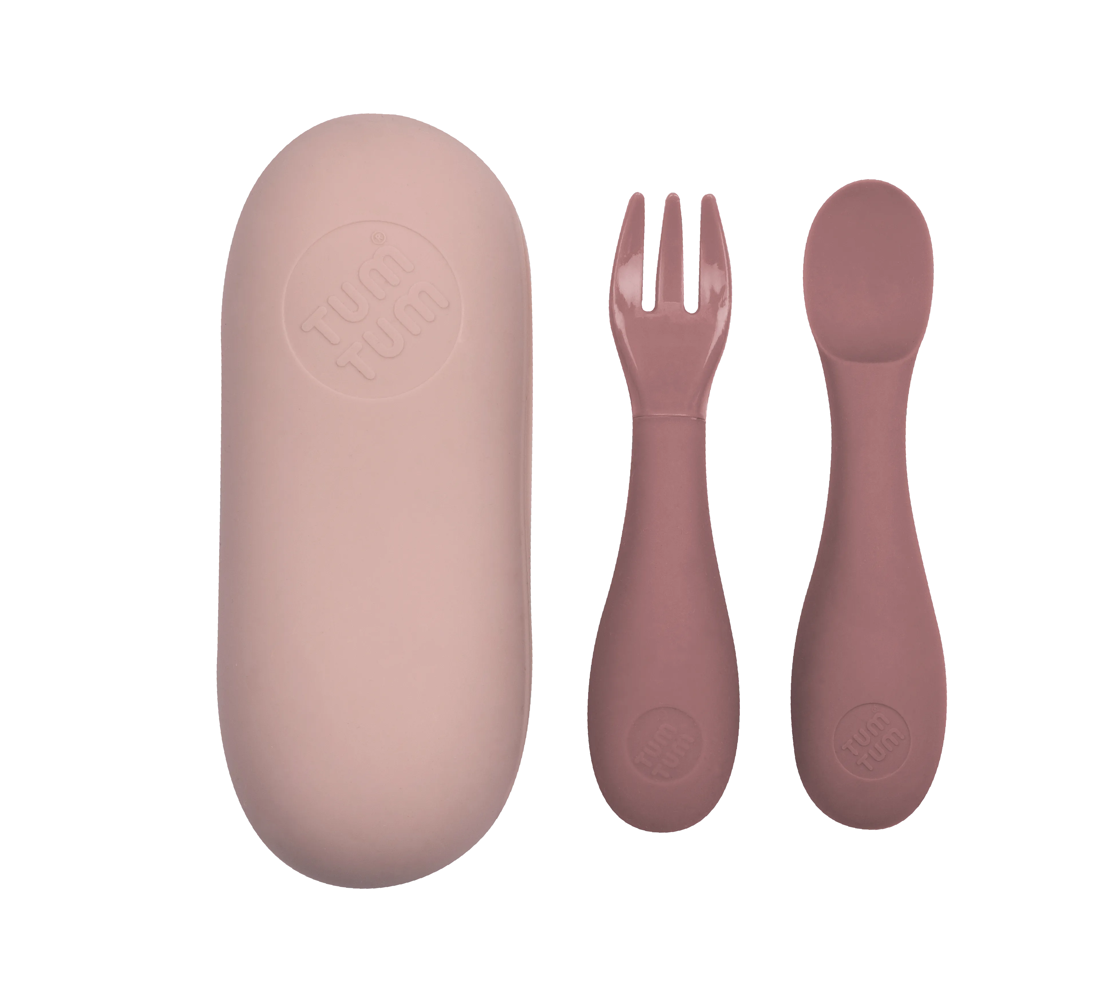 TUM TUM Baby Cutlery With Case, Baby Spoon & fork Set, Baby Cutlery For Babies, First Self Feeding Cutlery, 6m , Pink