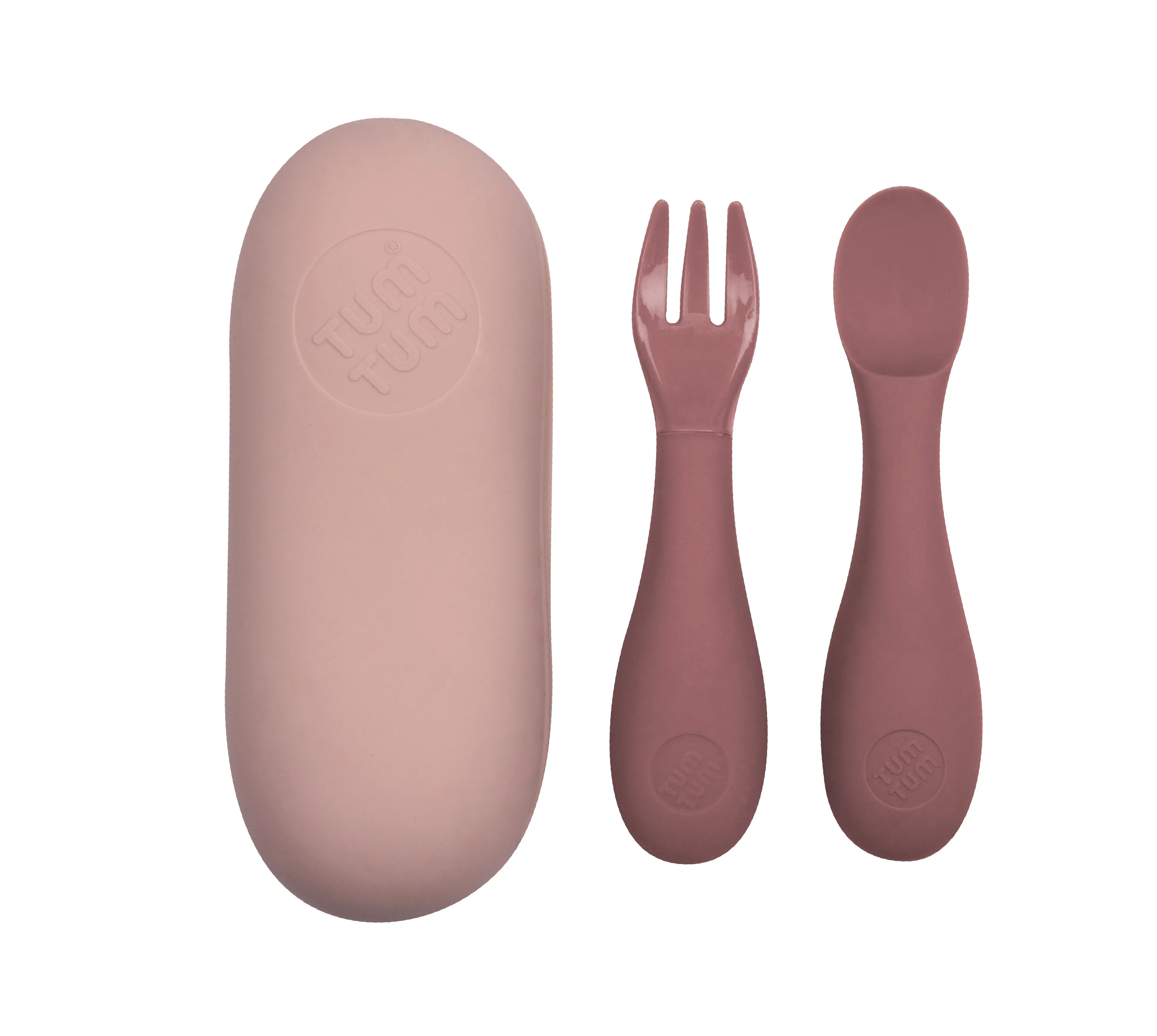 TUM TUM Baby Cutlery With Case, Baby Spoon & fork Set, Baby Cutlery For Babies, First Self Feeding Cutlery, 6m , Pink